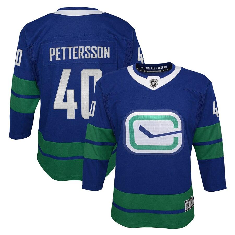 Elias Pettersson 40 Vancouver Canucks Youth Royal 2019/20 Alternate Premier Player Jersey