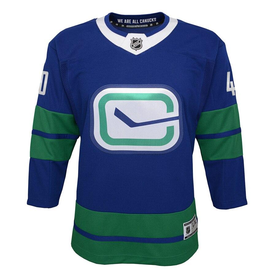 Elias Pettersson 40 Vancouver Canucks Youth Royal 2019/20 Alternate Premier Player Jersey