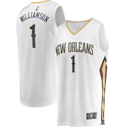 Zion Williamson New Orleans Pelicans 2019 NBA Draft First Round Pick Fast Break Replica Jersey- Association Edition