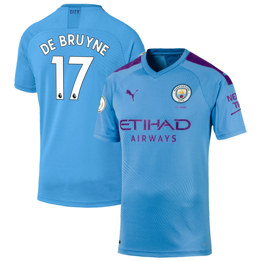 Kevin De Bruyne Manchester City 2019/20 Home Authentic Player Jersey – Light Blue