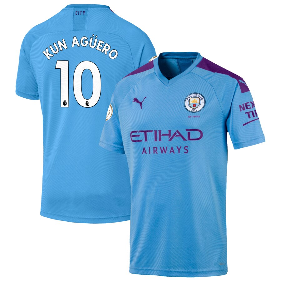 Sergio Agüero Manchester City 2019/20 Home Replica Player Jersey – Light Blue