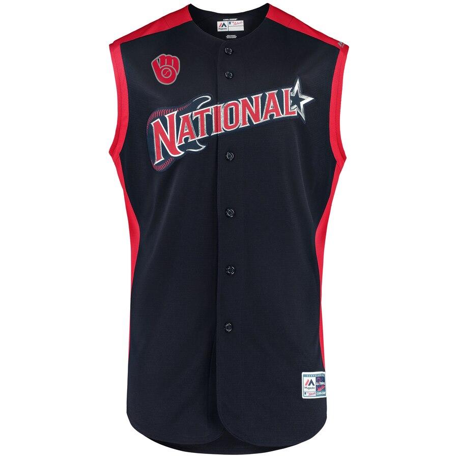 Christian Yelich 22 National League Navy 2019 MLB All-Star Game Workout Player Jersey