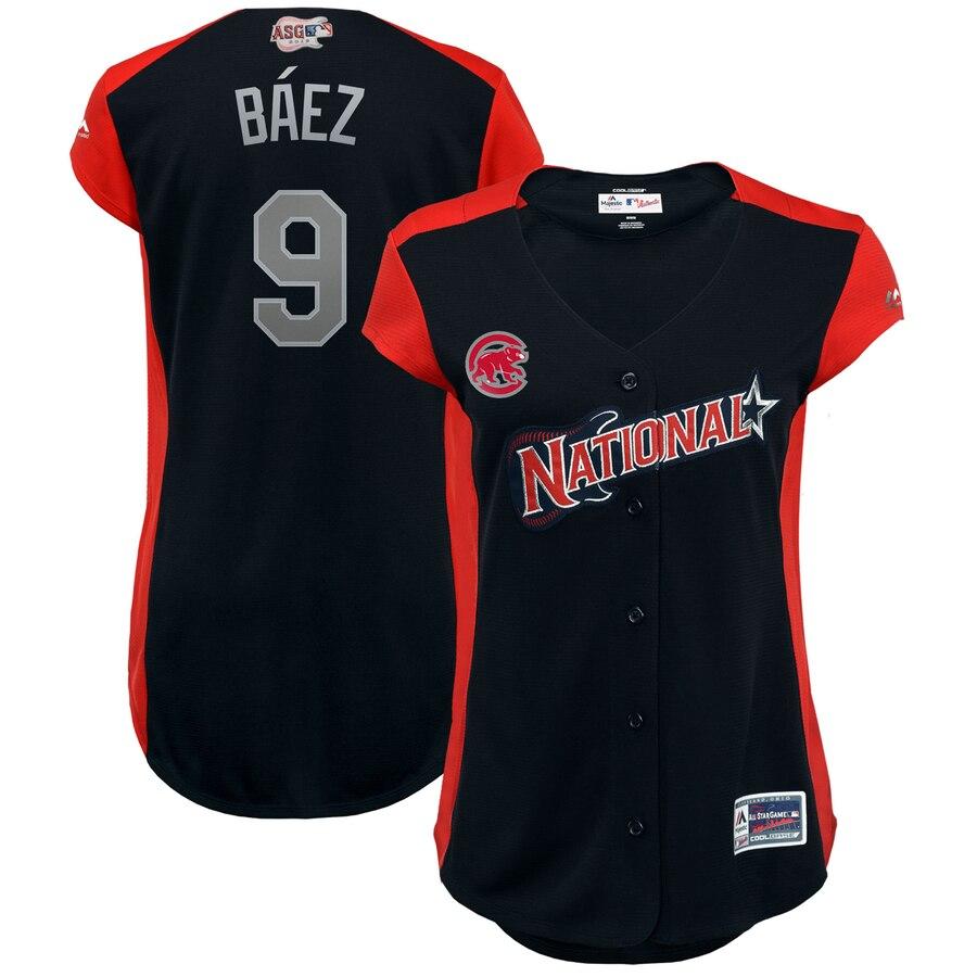 Javier Báez 9 National League Women's Navy 2019 MLB All-Star Game Workout Player Jersey
