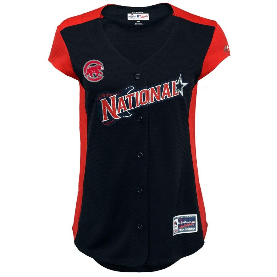 Javier Báez 9 National League Women's Navy 2019 MLB All-Star Game Workout Player Jersey