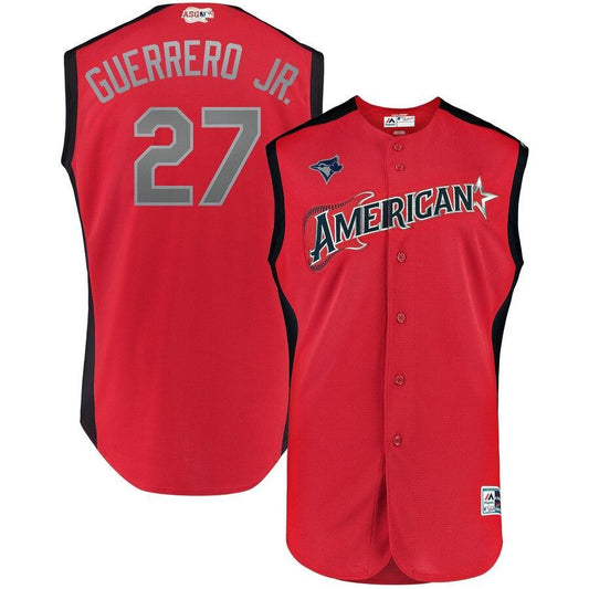 Vladimir Guerrero Jr. 27 American League Red 2019 MLB All-Star Game Workout Player Jersey