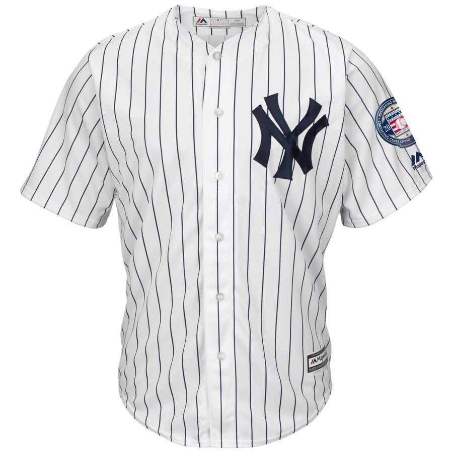 Mariano Rivera 42 New York Yankees White/Navy 2019 Hall of Fame Patch Cool Base Player Jersey