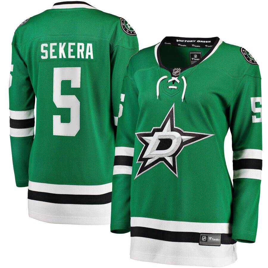 Andrej Sekera 5 Dallas Stars Women's Kelly Green Breakaway Home Player Jersey
