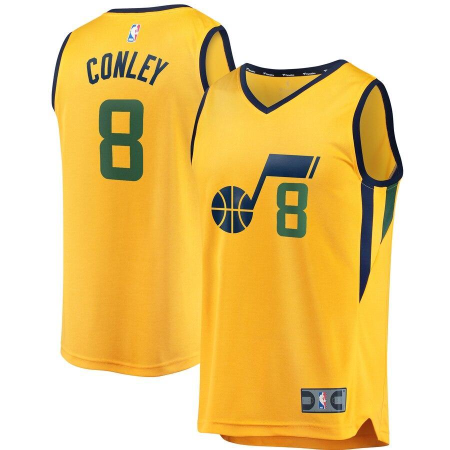 Mike Conley Utah Jazz Gold Fast Break Replica Jersey – Statement Edition