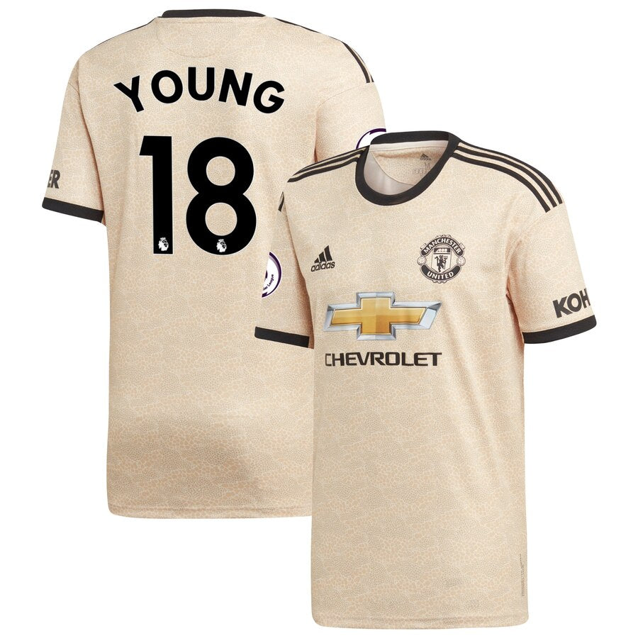 Ashley Young Manchester United Youth 2019/20 Away Replica Player Jersey - Tan