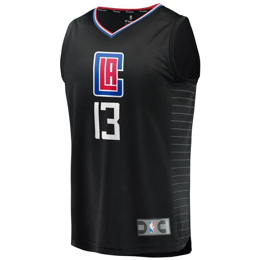 Paul George LA Clippers Fast Break Replica Jersey Black – Statement Edition