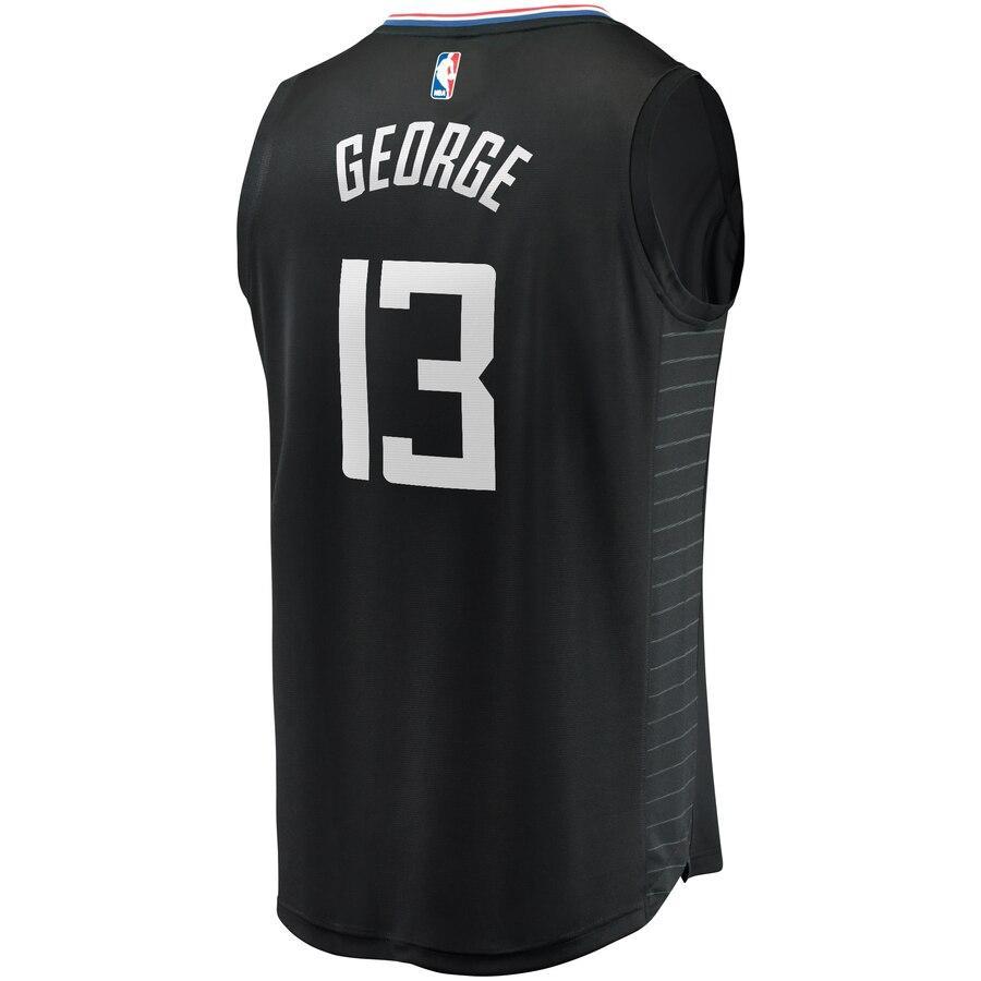 Paul George LA Clippers Fast Break Replica Jersey Black – Statement Edition