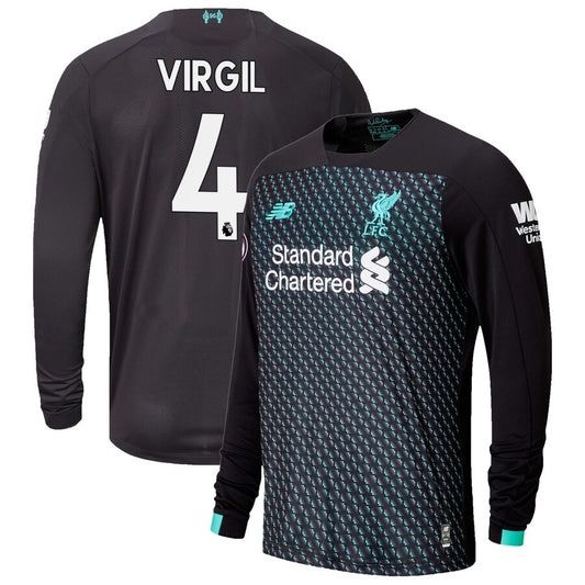 Van Dijk Liverpool 2019/20 Third Replica Long Sleeve Player Jersey - Black