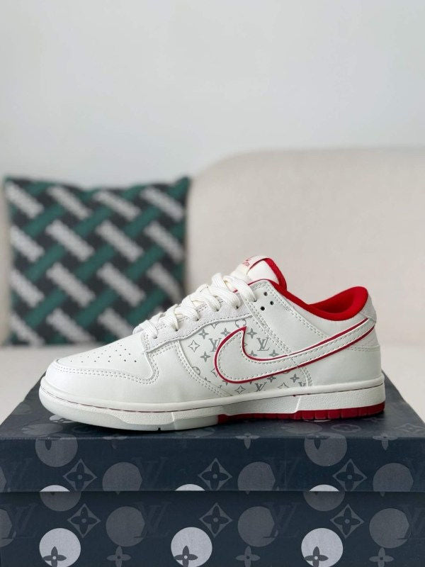 x Nike Dunk Low â€œNike By Youâ€ Custom Sneaker Red White