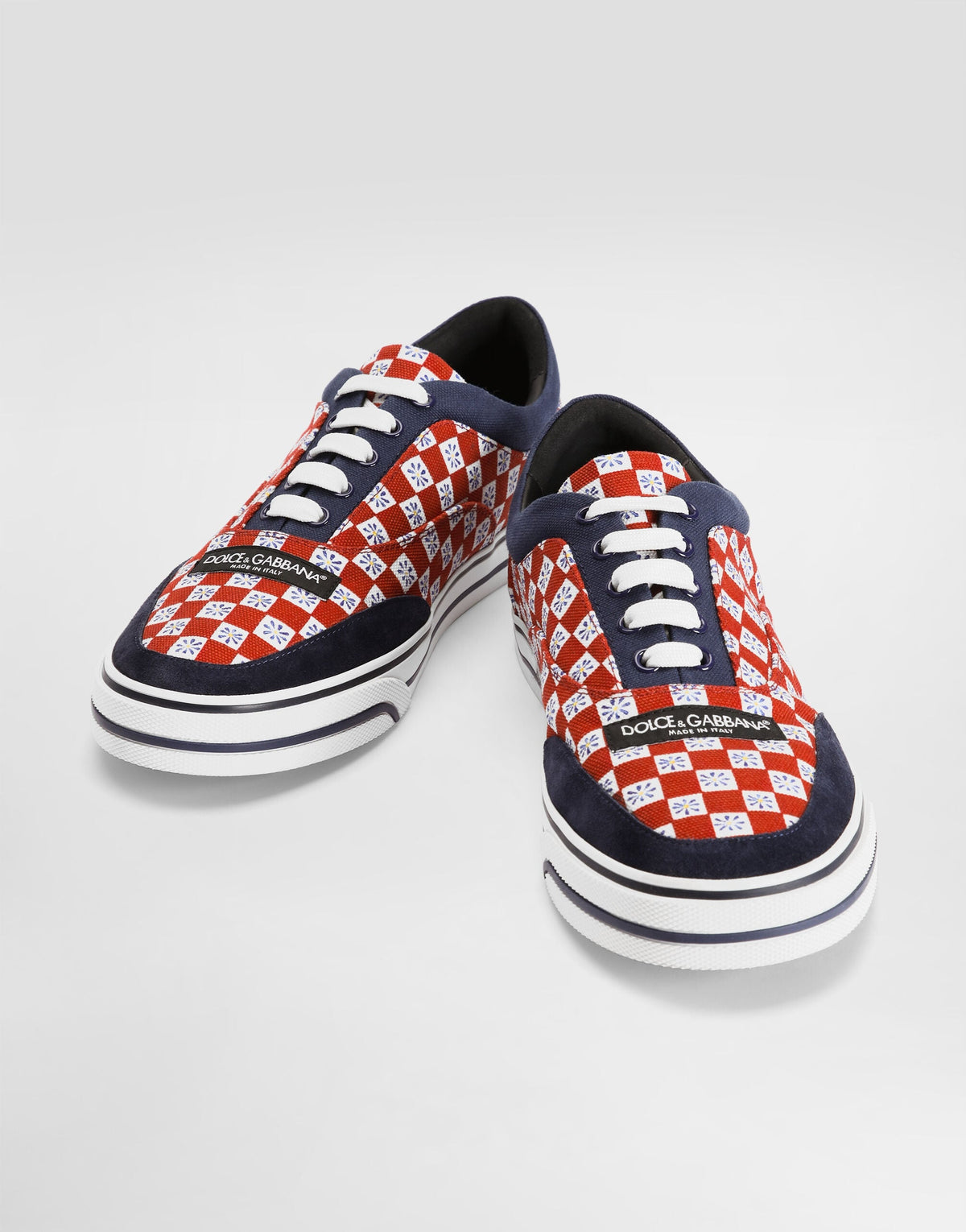 Dg Sailing Sneakers In Printed Canvas Multicolor