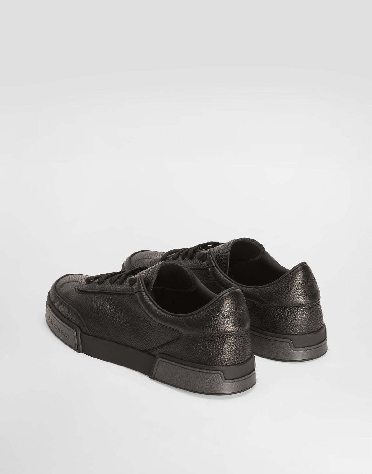 Men's Portofino Yacht Tumbled Calfskin Lace-Up Sneakers Black