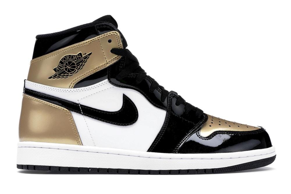 AJ1 Retro Basketball Shoes High NRG Patent Gold Toe