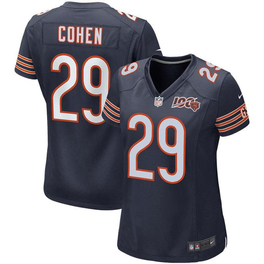 Women's Chicago Bears Tarik Cohen Navy 100th Season Game Jersey