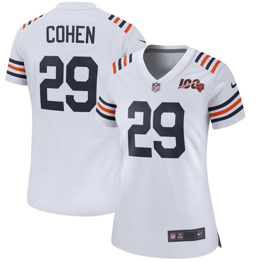 Women's Chicago Bears Tarik Cohen White 2019 100th Season Alternate Classic Game Jersey