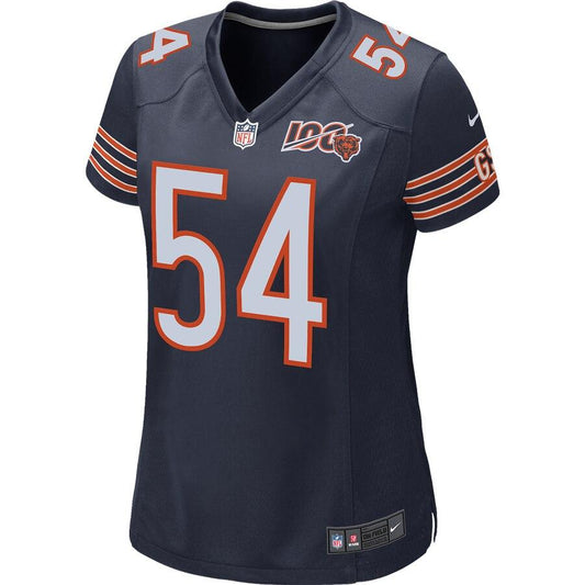 Women's Chicago Bears Brian Urlacher Navy 100th Season Retired Game Jersey