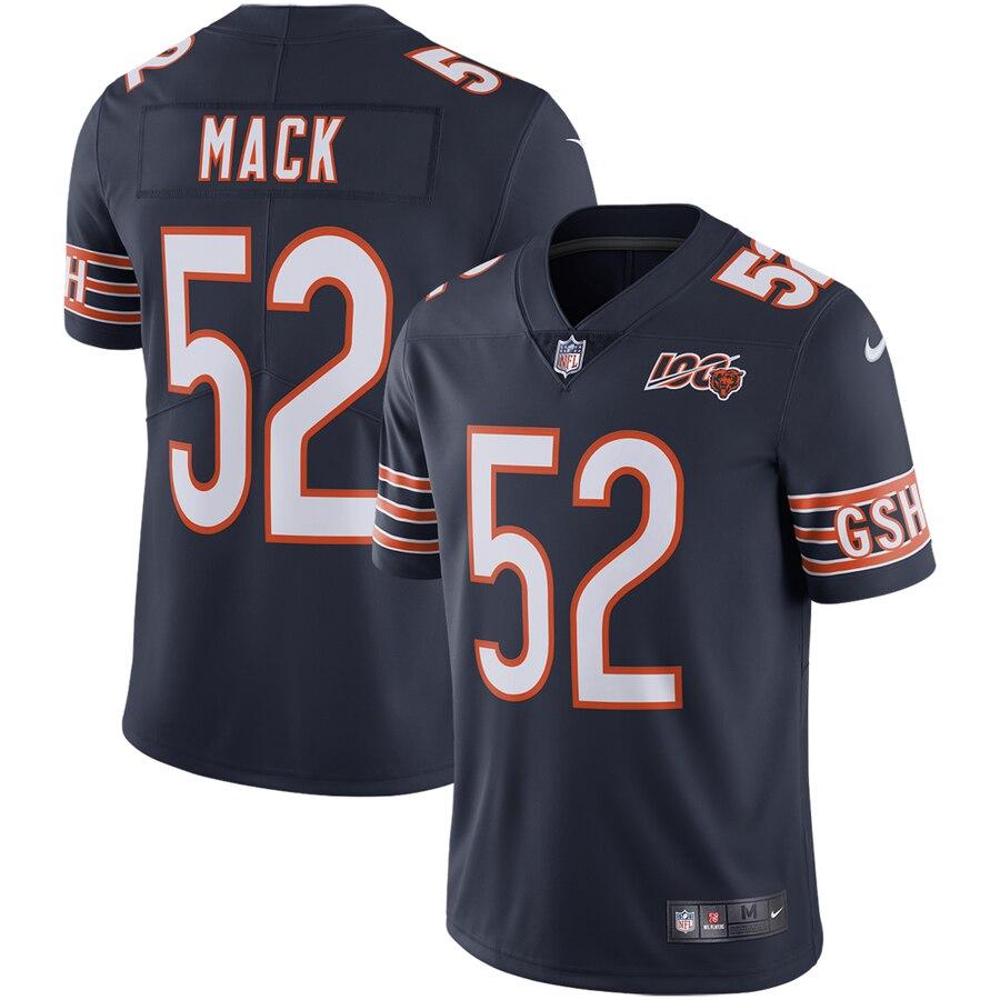 Men's Chicago Bears Khalil Mack White 2019 100th Season Alternate Classic Limited Jersey