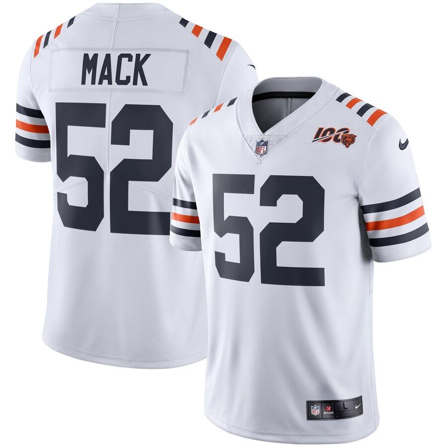 Men's Chicago Bears Khalil Mack White 2019 100th Season Alternate Classic Limited Jersey