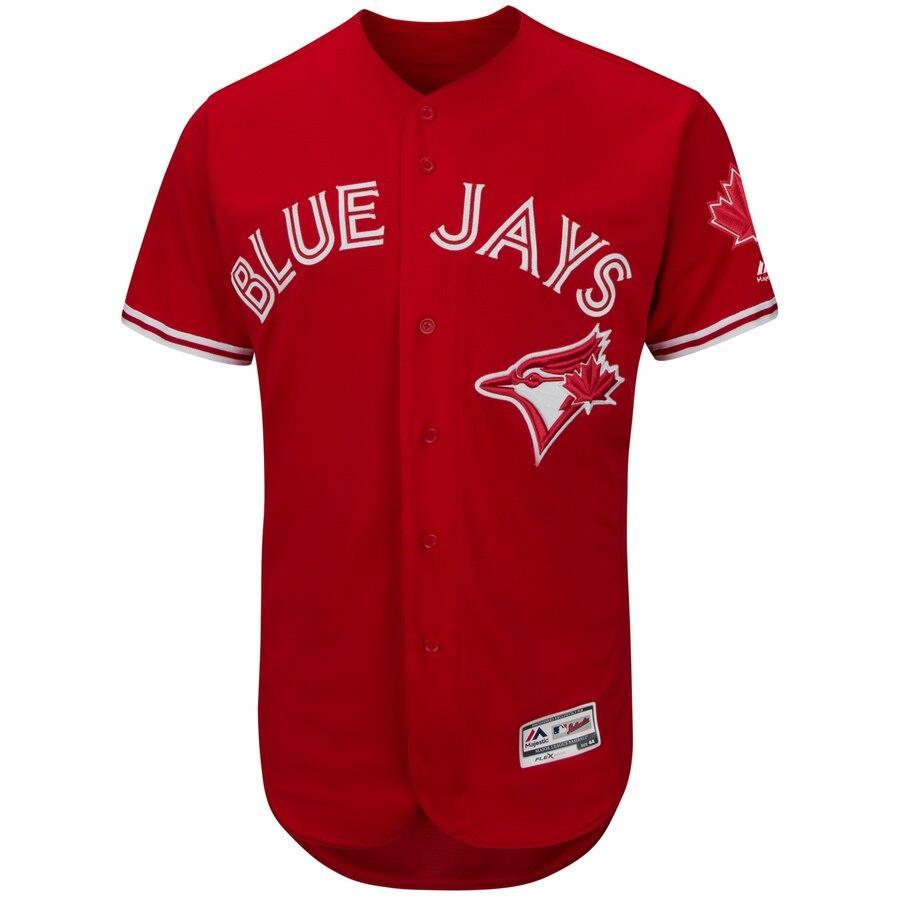Justin Smoak Toronto Blue Jays Red Fashion Canada Day Player Flex Base Jersey