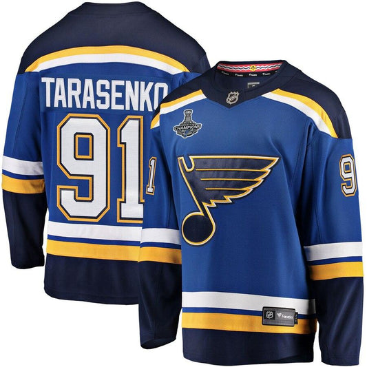 Vladimir Tarasenko 91 St. Blues Blue 2019 Stanley Cup Champions Breakaway Patch Player Jersey